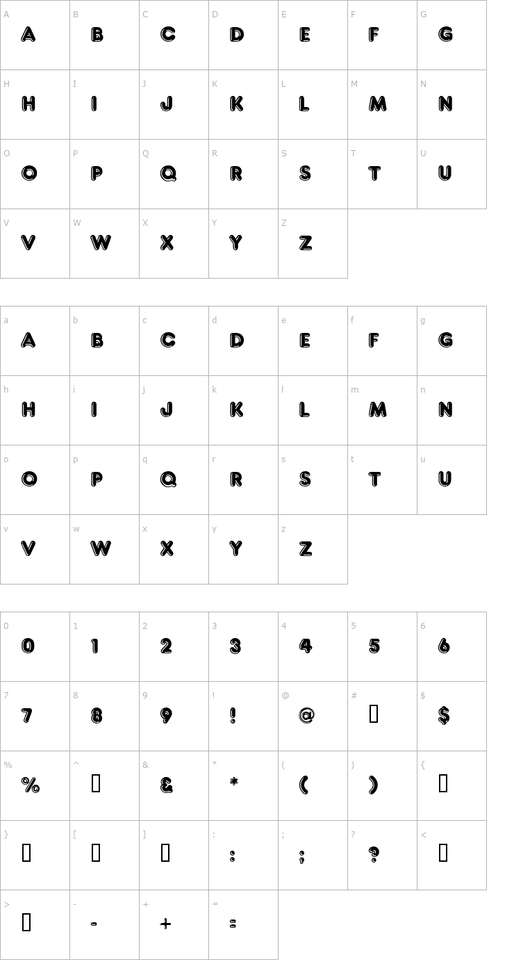 Character Map ft80 Font