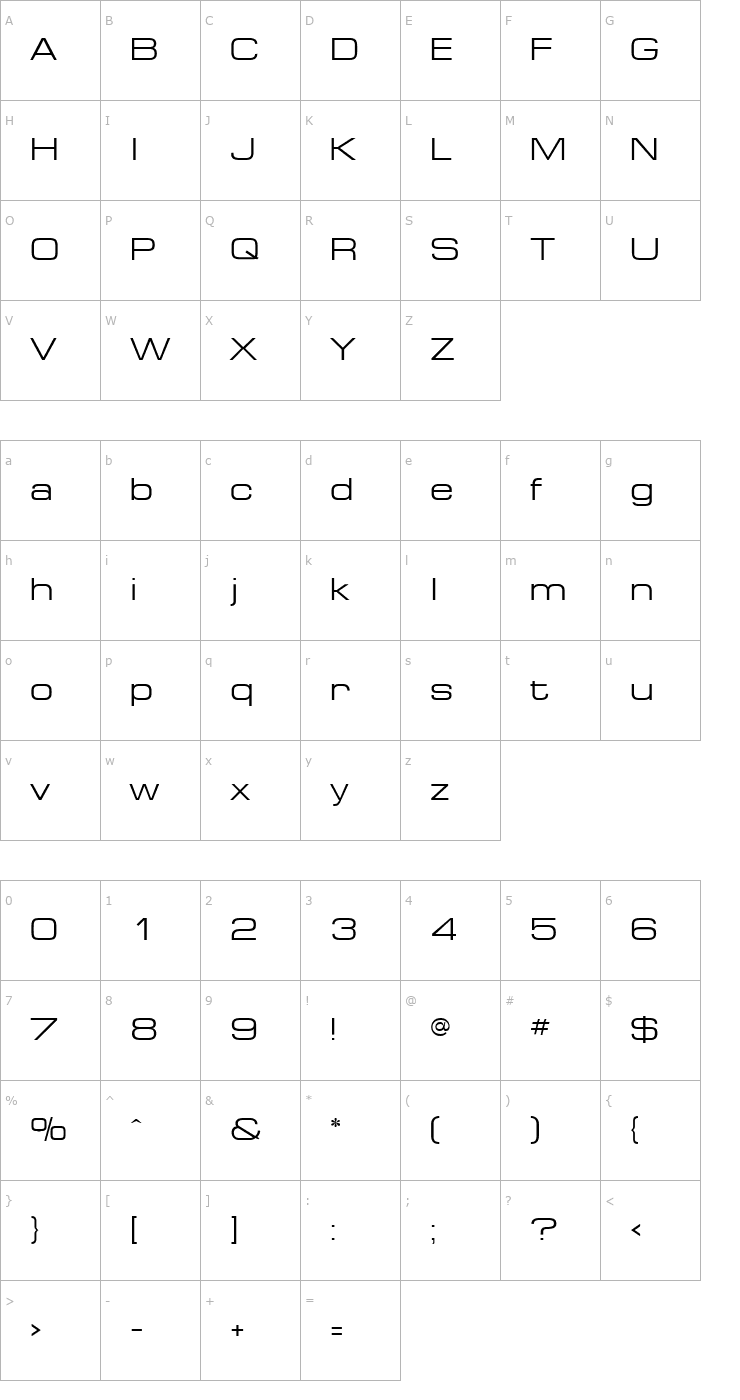 Character Map ft91 Normal Font