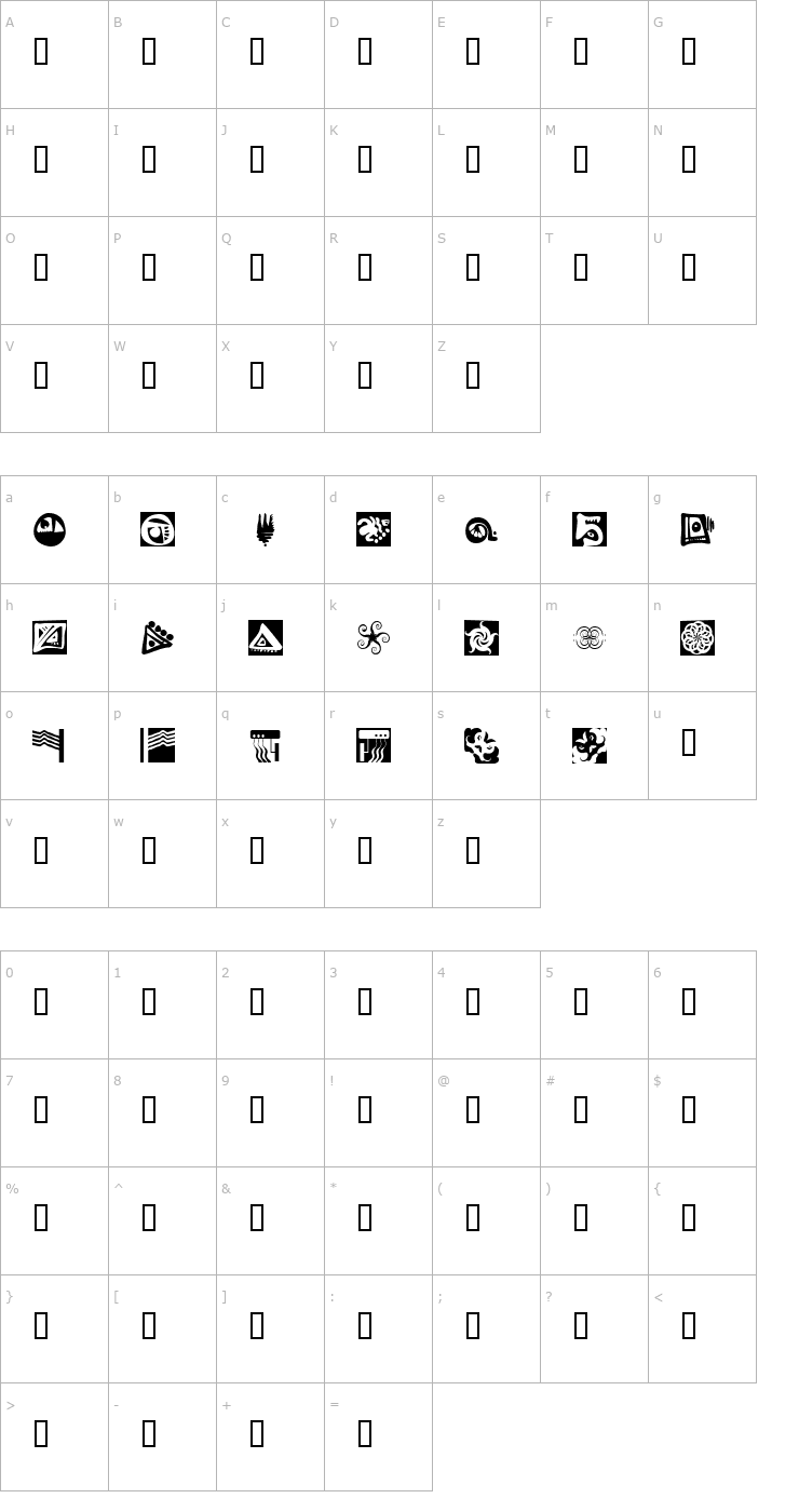 Character Map fts11 Font