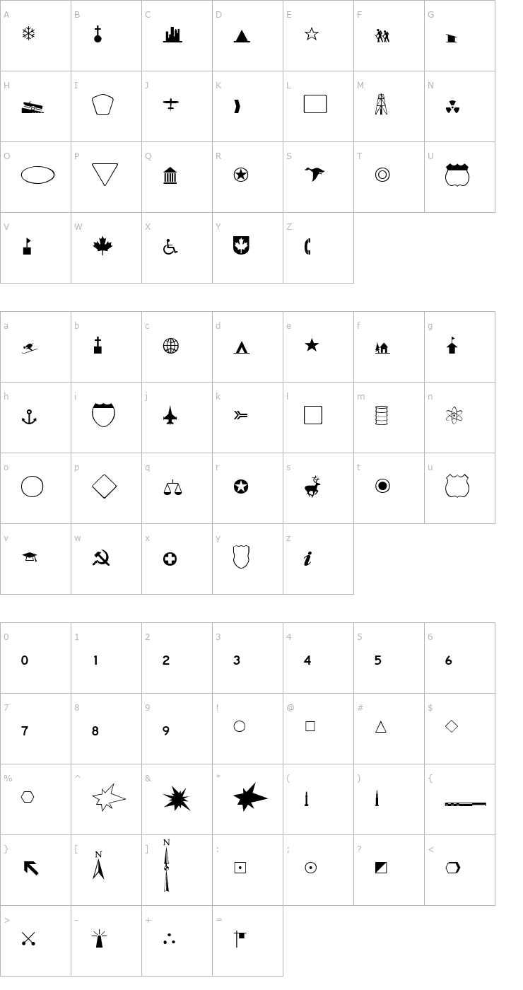 Character Map fts5 Font
