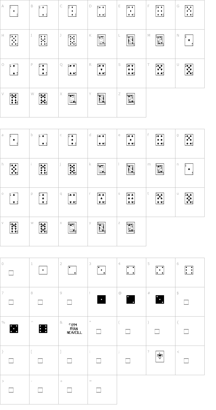 Character Map fts6 Font