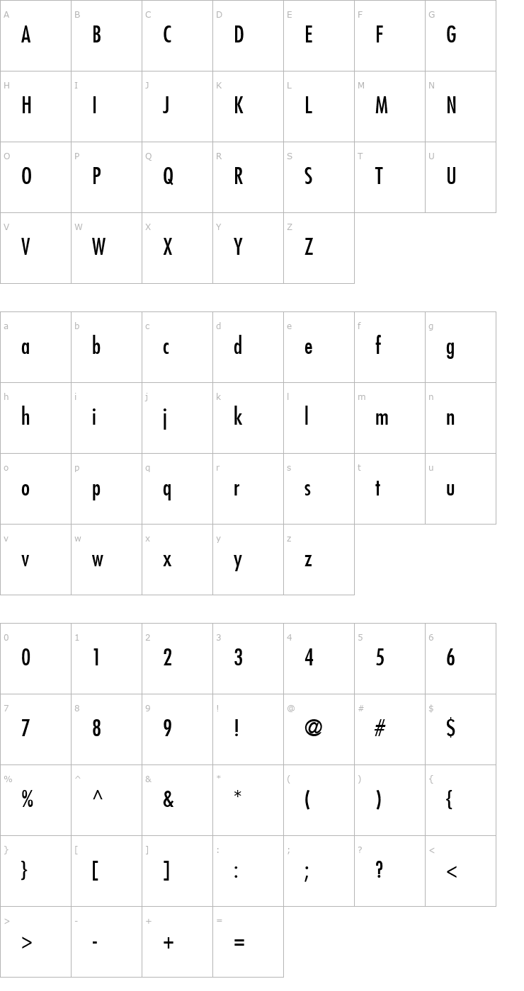 Character Map Fujiyama Plain Font