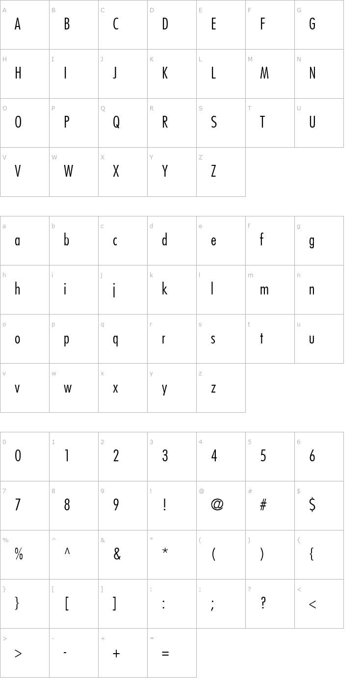 Character Map FujiyamaLight Plain Font