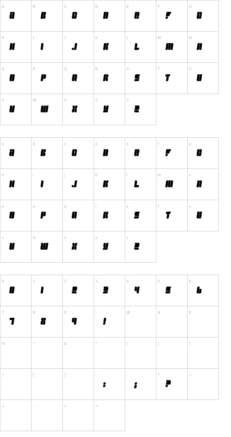 Character Map Fullogic Font