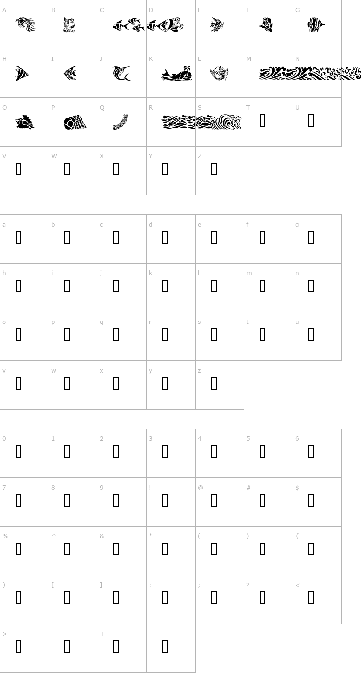 Character Map Fun Fish Font