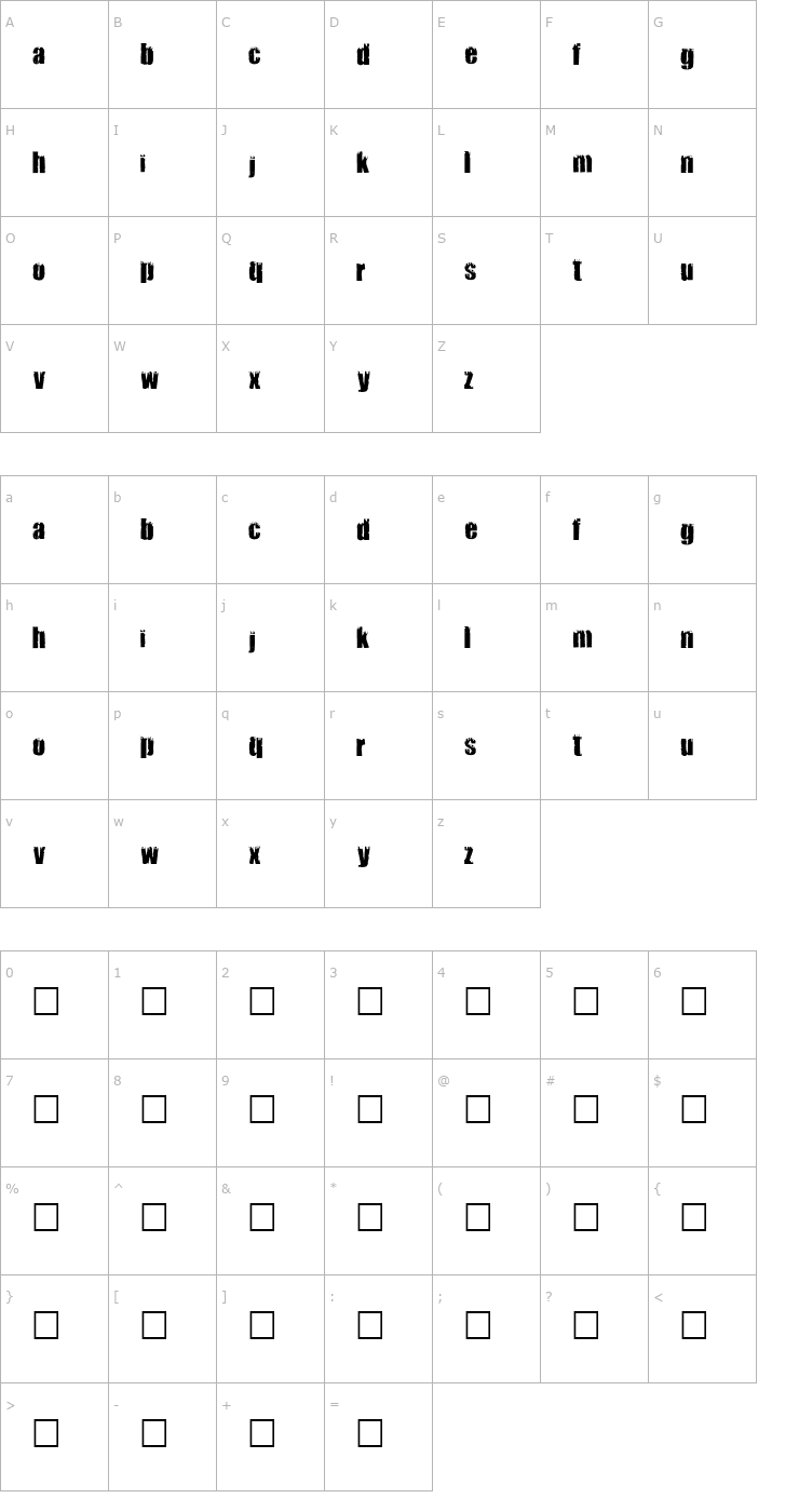 Character Map Funboy Font