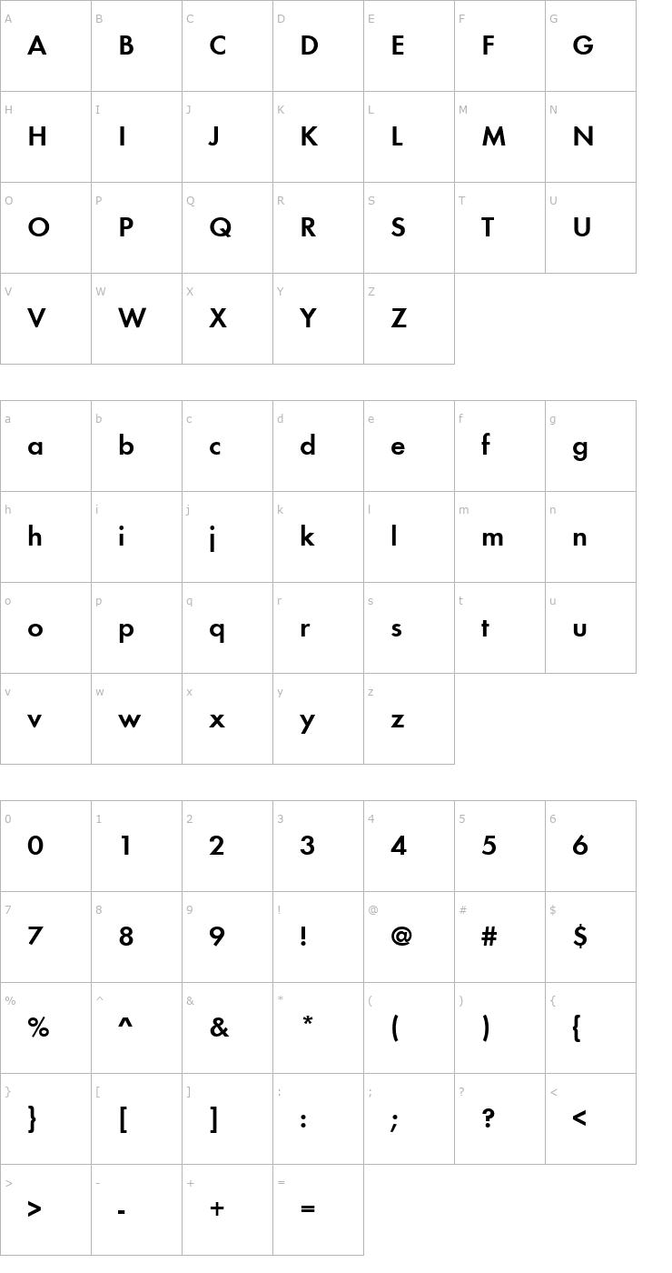 Character Map Function Bold Font