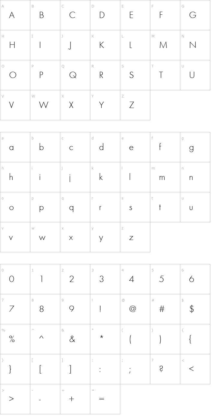 Character Map FunctionLH Regular Font