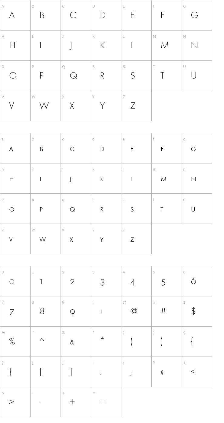 Character Map FunctionSmcL Regular Font