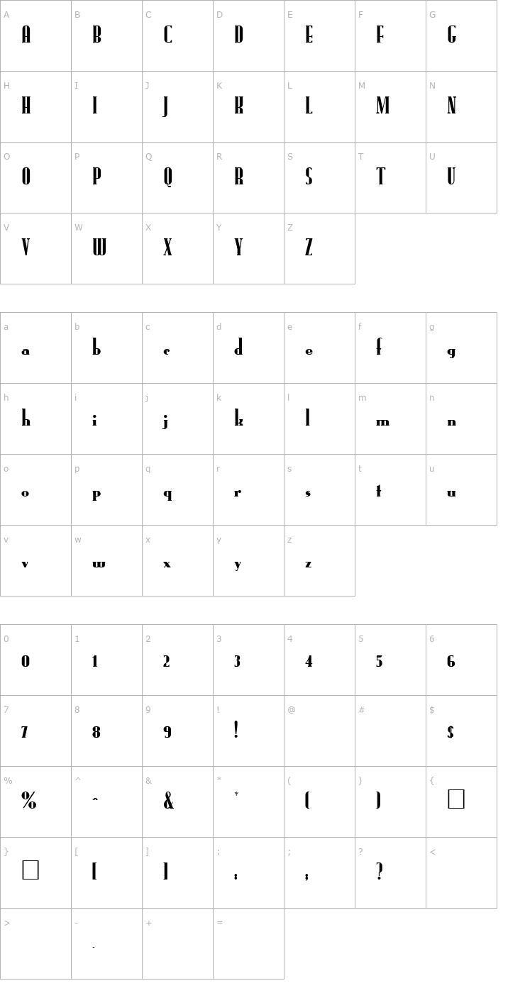 Character Map Fund Regular Font