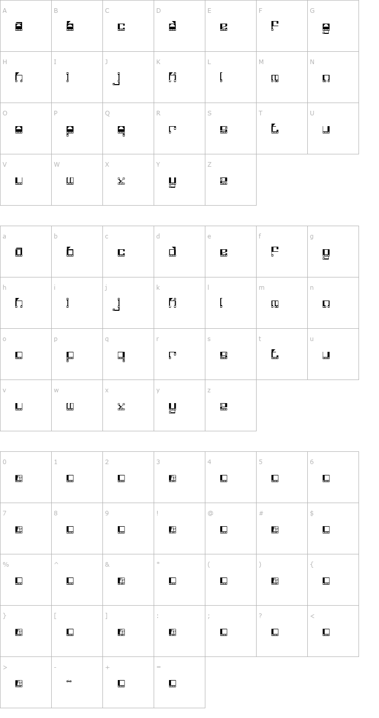 Character Map Funkotronic Font