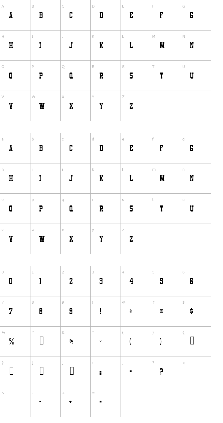 Character Map Funland Park JL Font