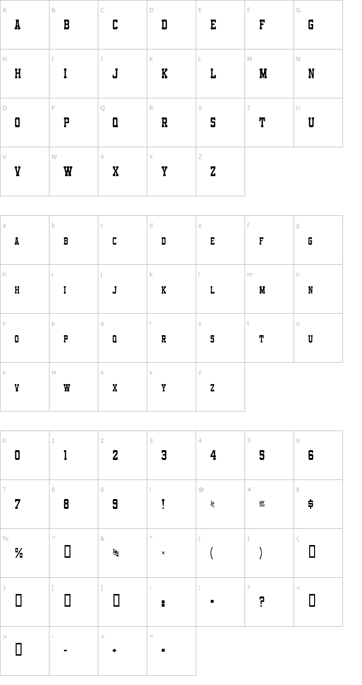 Character Map Funland Park Small Caps JL Font