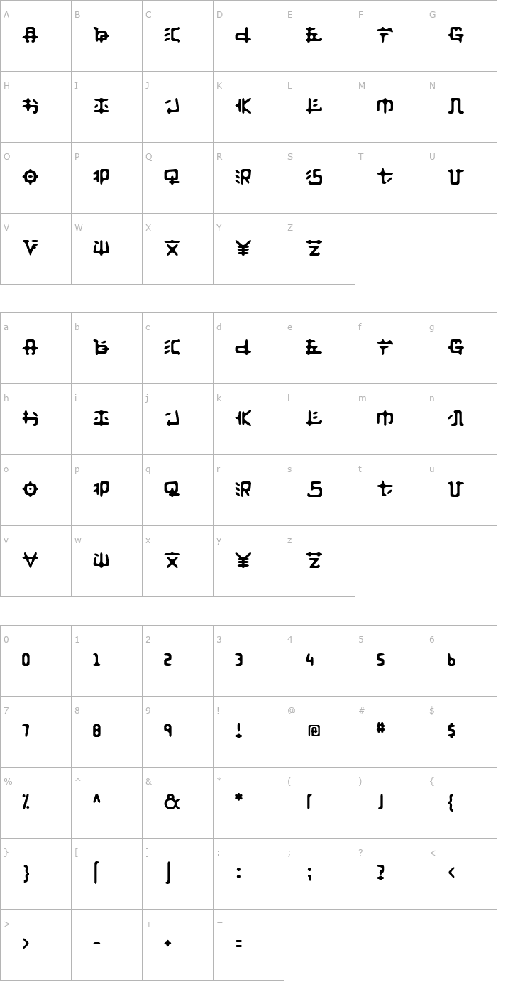 Character Map Fusaka Font