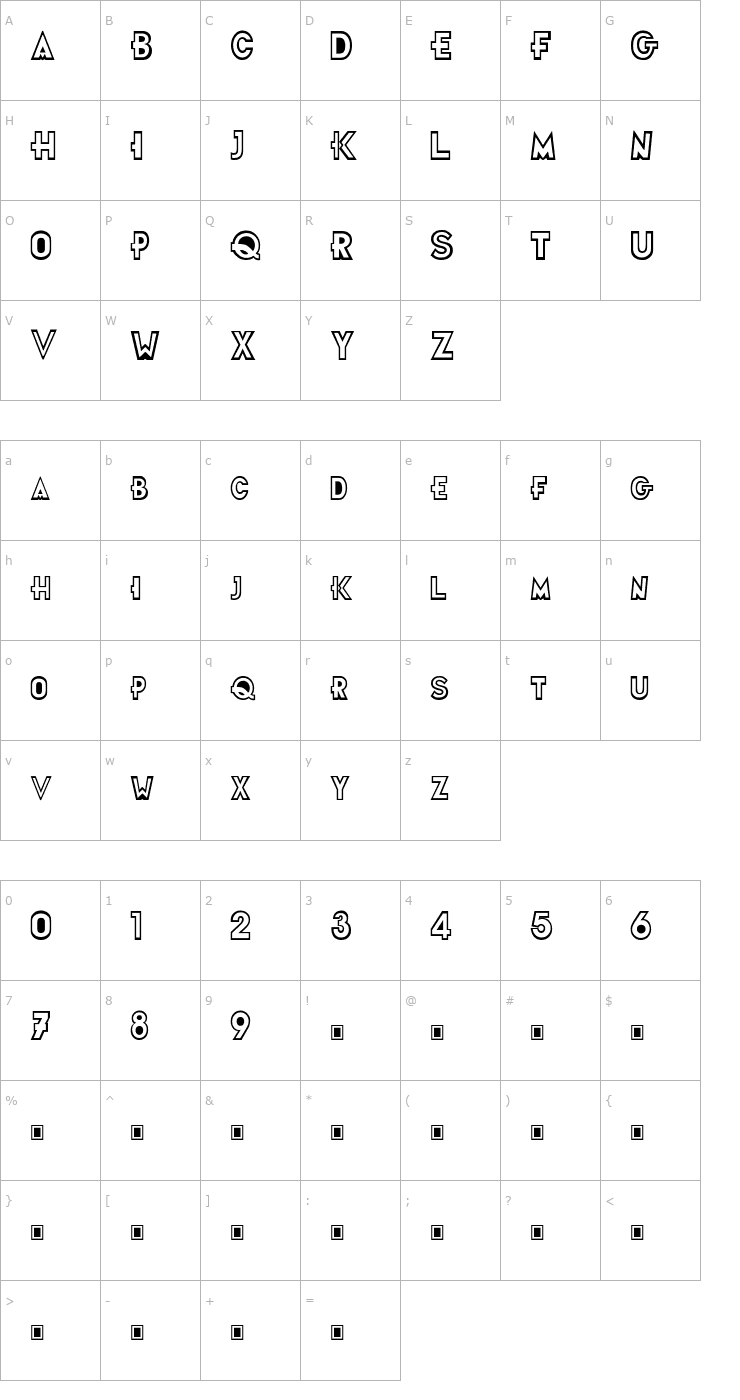 Character Map Futurama Title Font Font