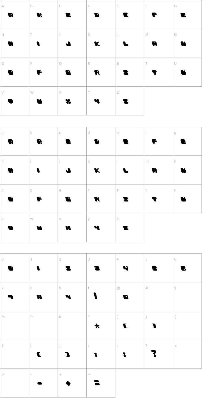 Character Map Future Chibaraki2 Font