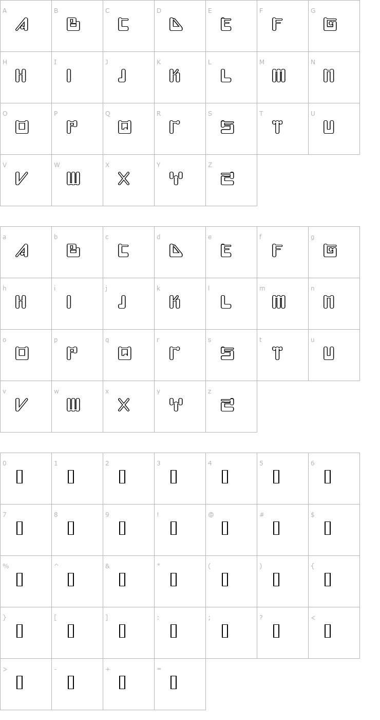 Character Map Future Font