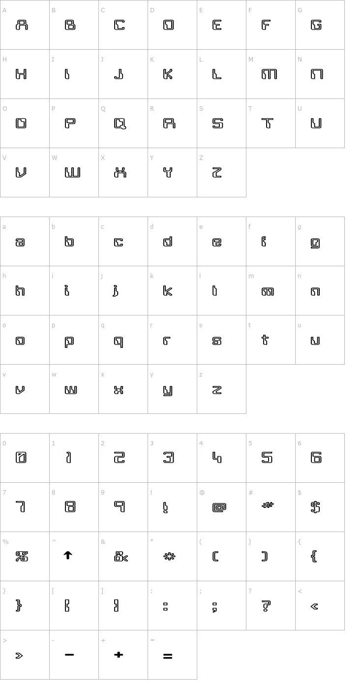Character Map Future HE Bold Font