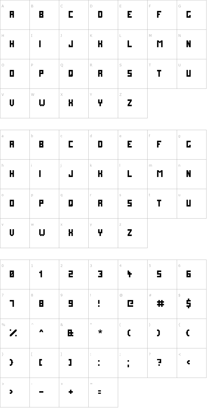 Character Map FutureMillennium Font
