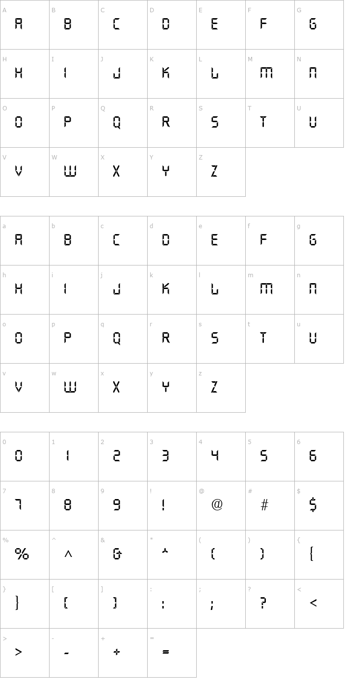 Character Map FutyBecker-Regular Font