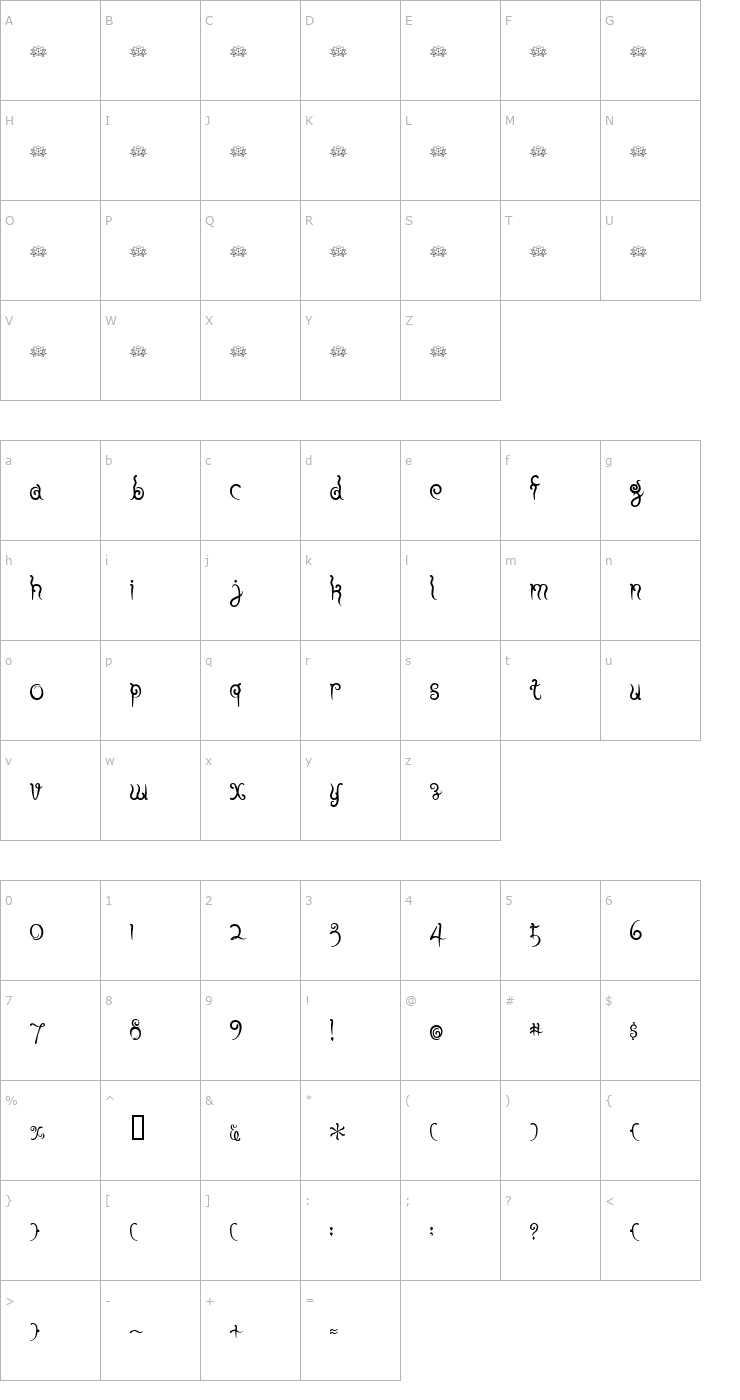 Character Map Fuu Font