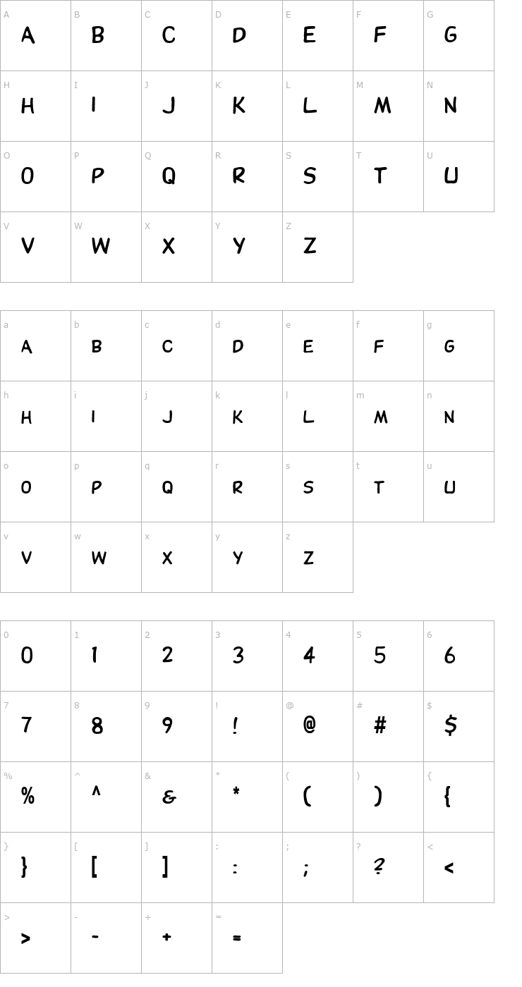 Character Map FZ BASIC 28 COND Font