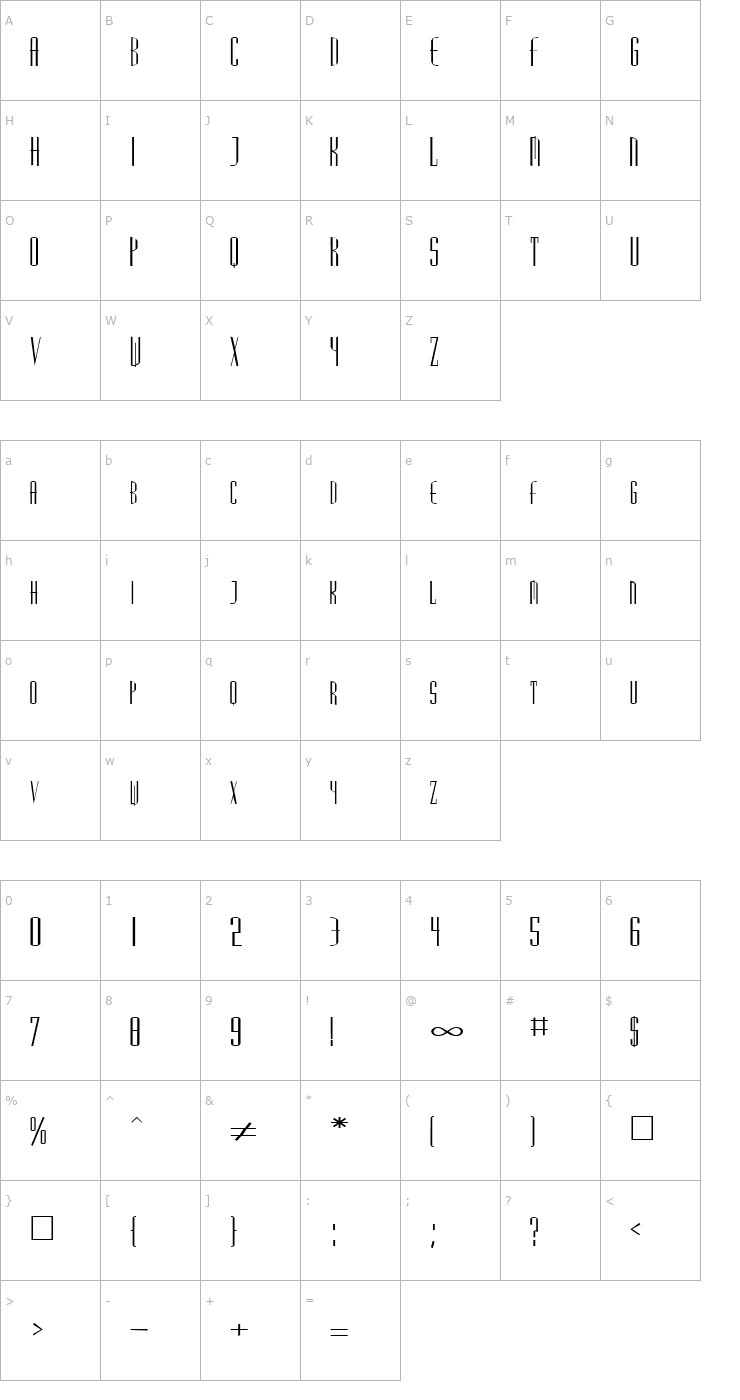 Character Map FZ BASIC 38 EX Font