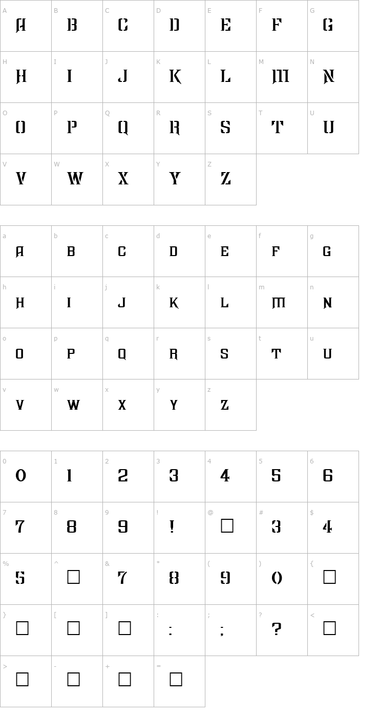 Character Map FZ BASIC 41 EX Font
