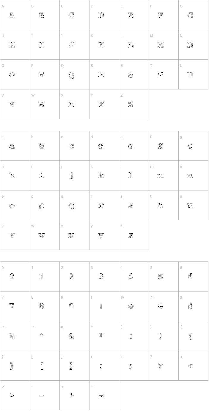 Character Map FZ BASIC 54 SPOTTED Font