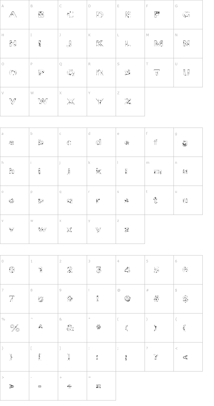 Character Map FZ BASIC 55 SPOTTED Font