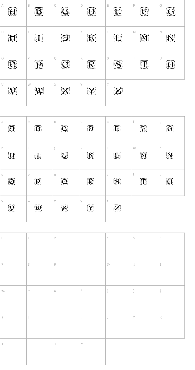 Character Map FZ BORDERS 11 Font