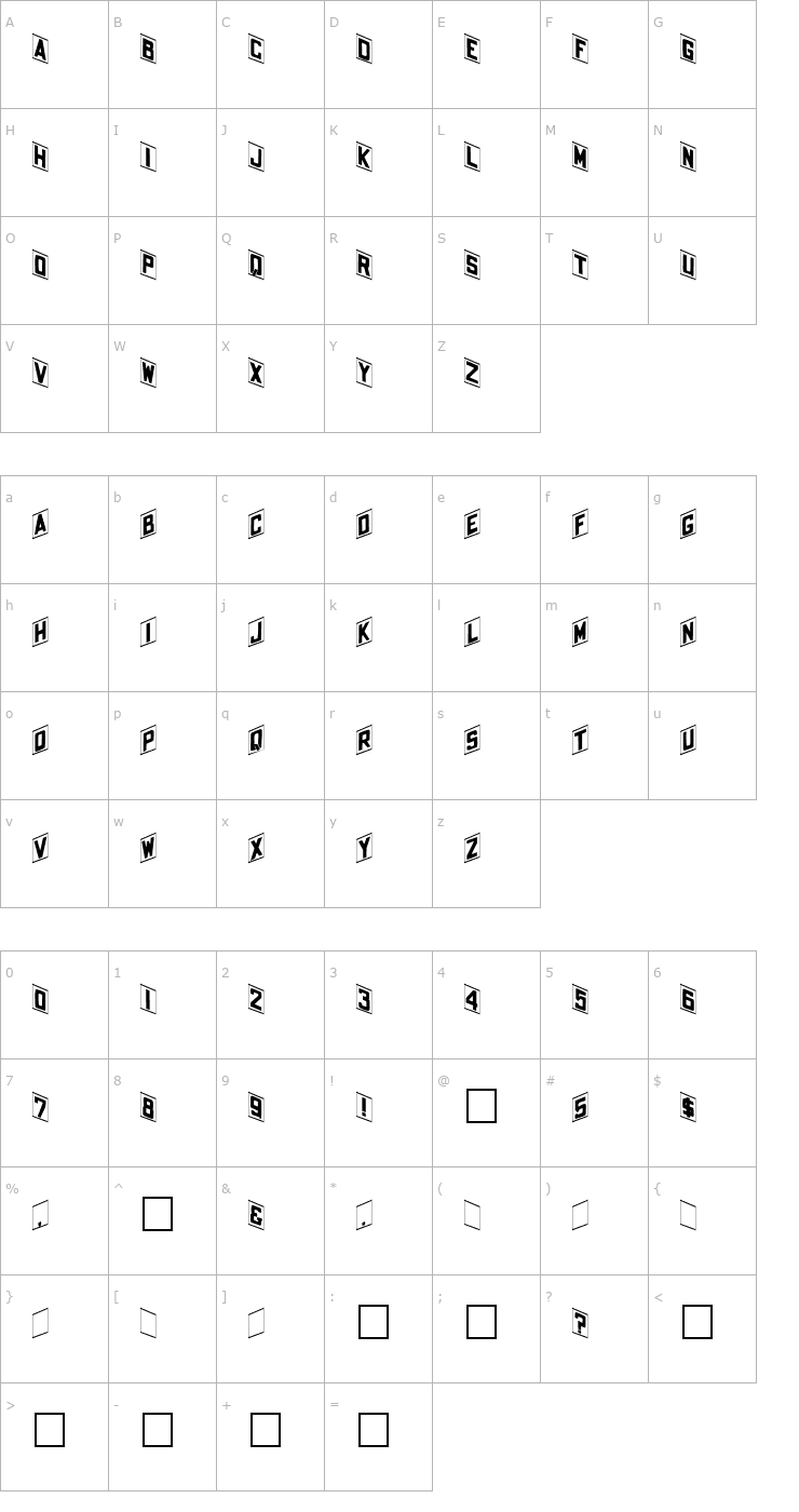 Character Map FZ BORDERS 14 Font