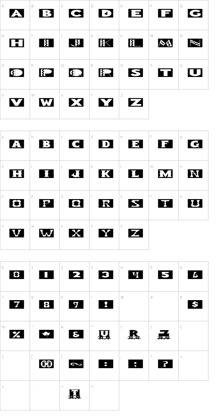 Character Map FZ BORDERS 15 EX Font