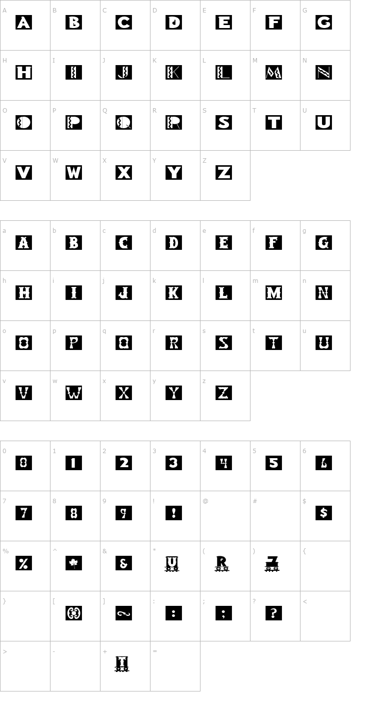 Character Map FZ BORDERS 15 Font