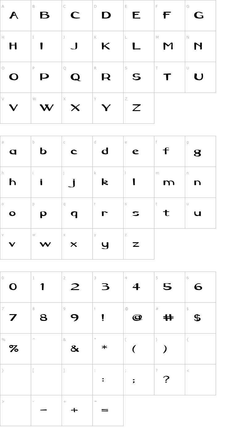 Character Map FZ HAND 3 EX Font