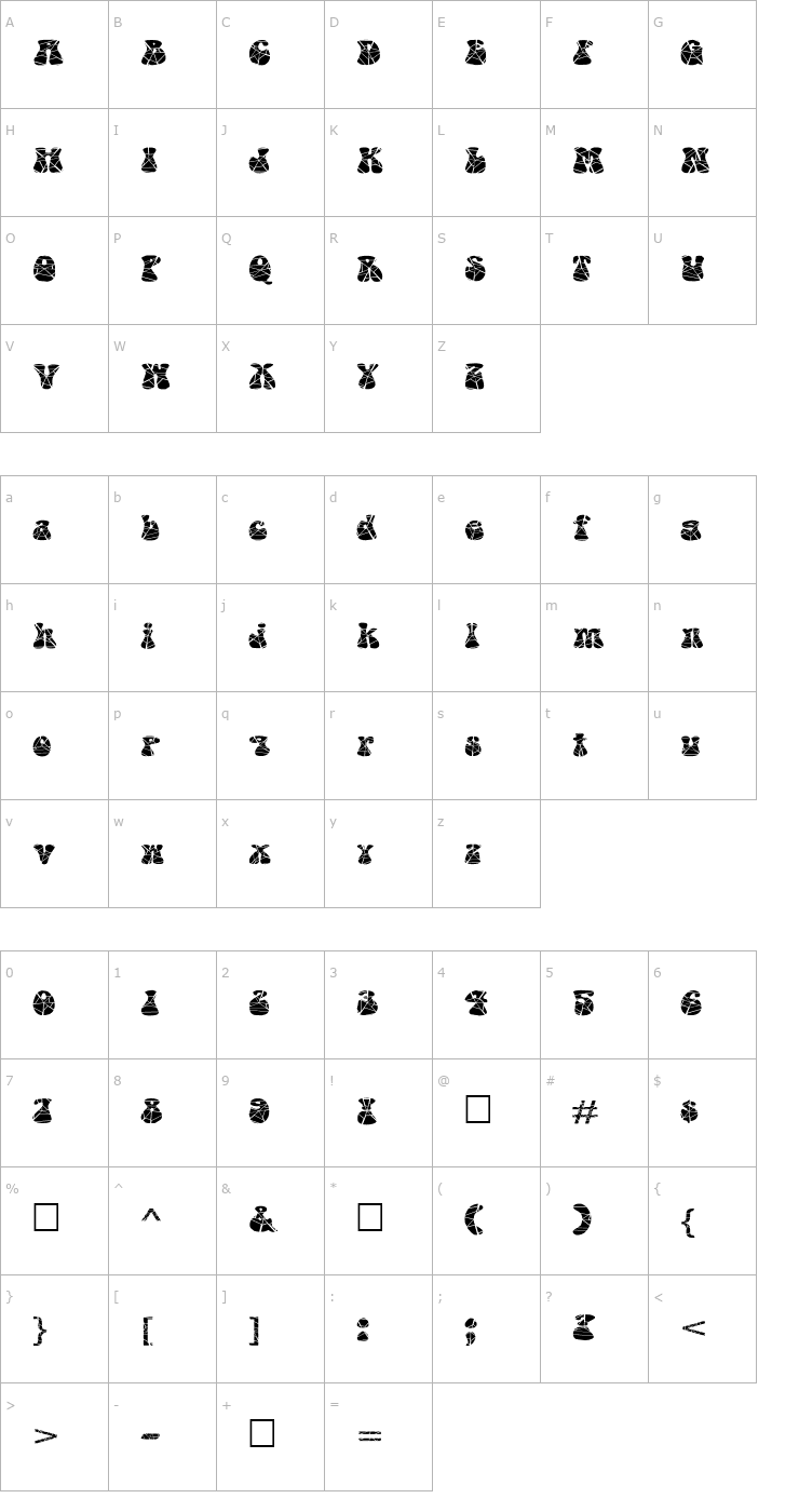 Character Map FZ JAZZY 14 CRACKED EX Font