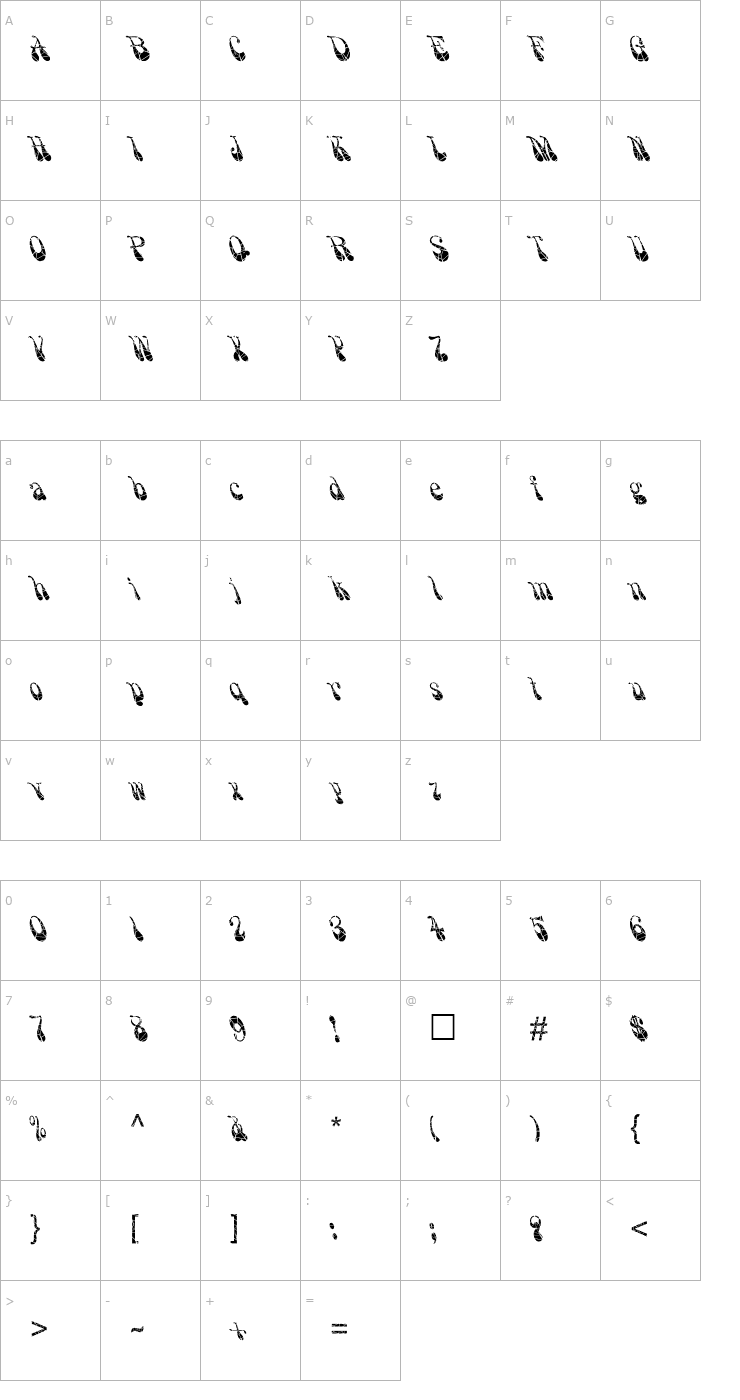 Character Map FZ JAZZY 17 CRACKED Font