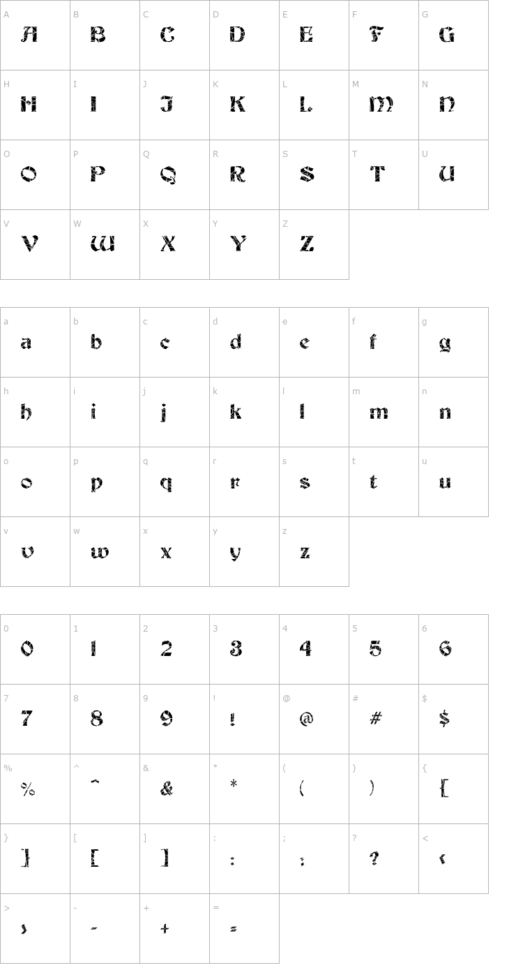 Character Map FZ JAZZY 19 CRACKED Font