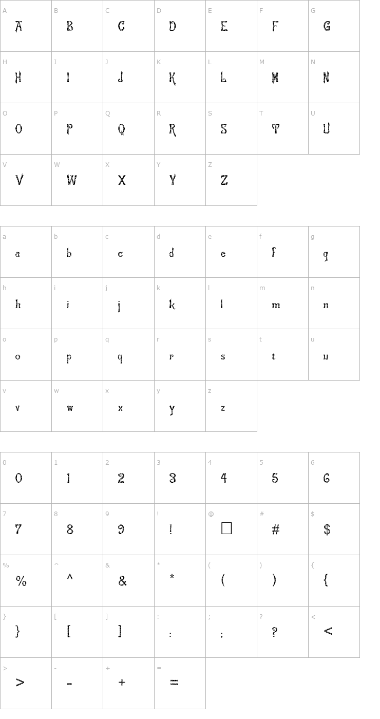 Character Map FZ JAZZY 21 CRACKED Font