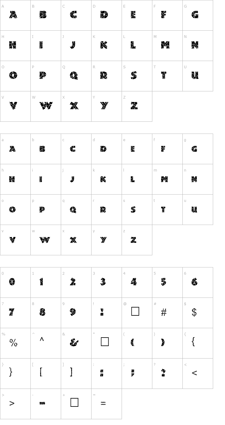 Character Map FZ JAZZY 24 CRACKED Font
