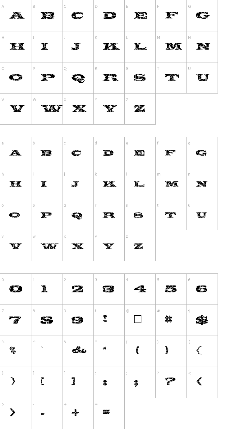 Character Map FZ JAZZY 26 CRACKED Font