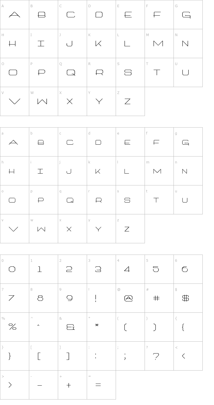 Character Map FZ JAZZY 27 Font
