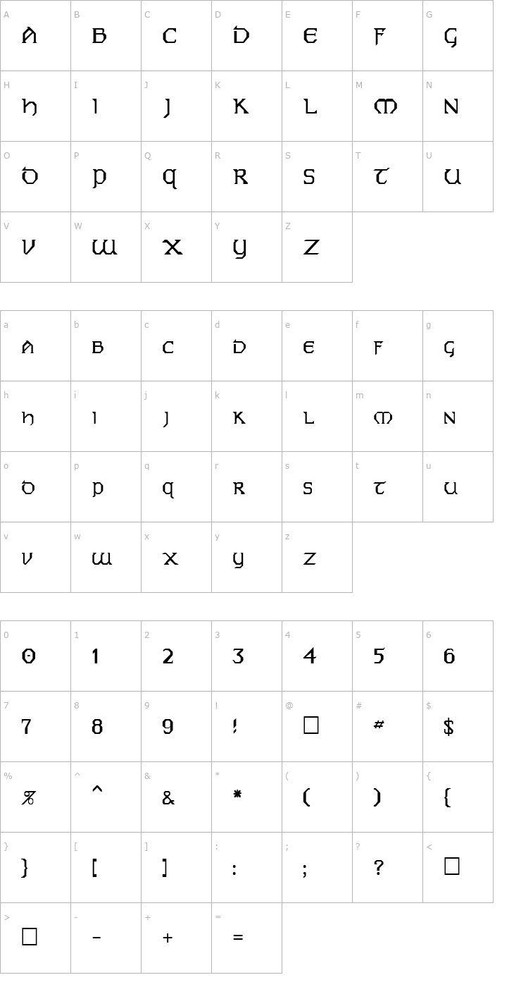 Character Map FZ JAZZY 31 Font