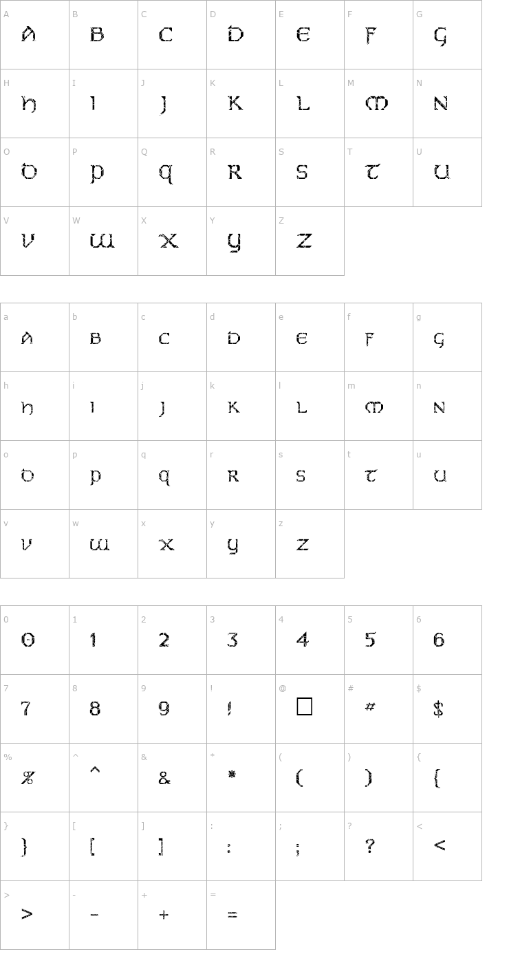 Character Map FZ JAZZY 31 CRACKED Font