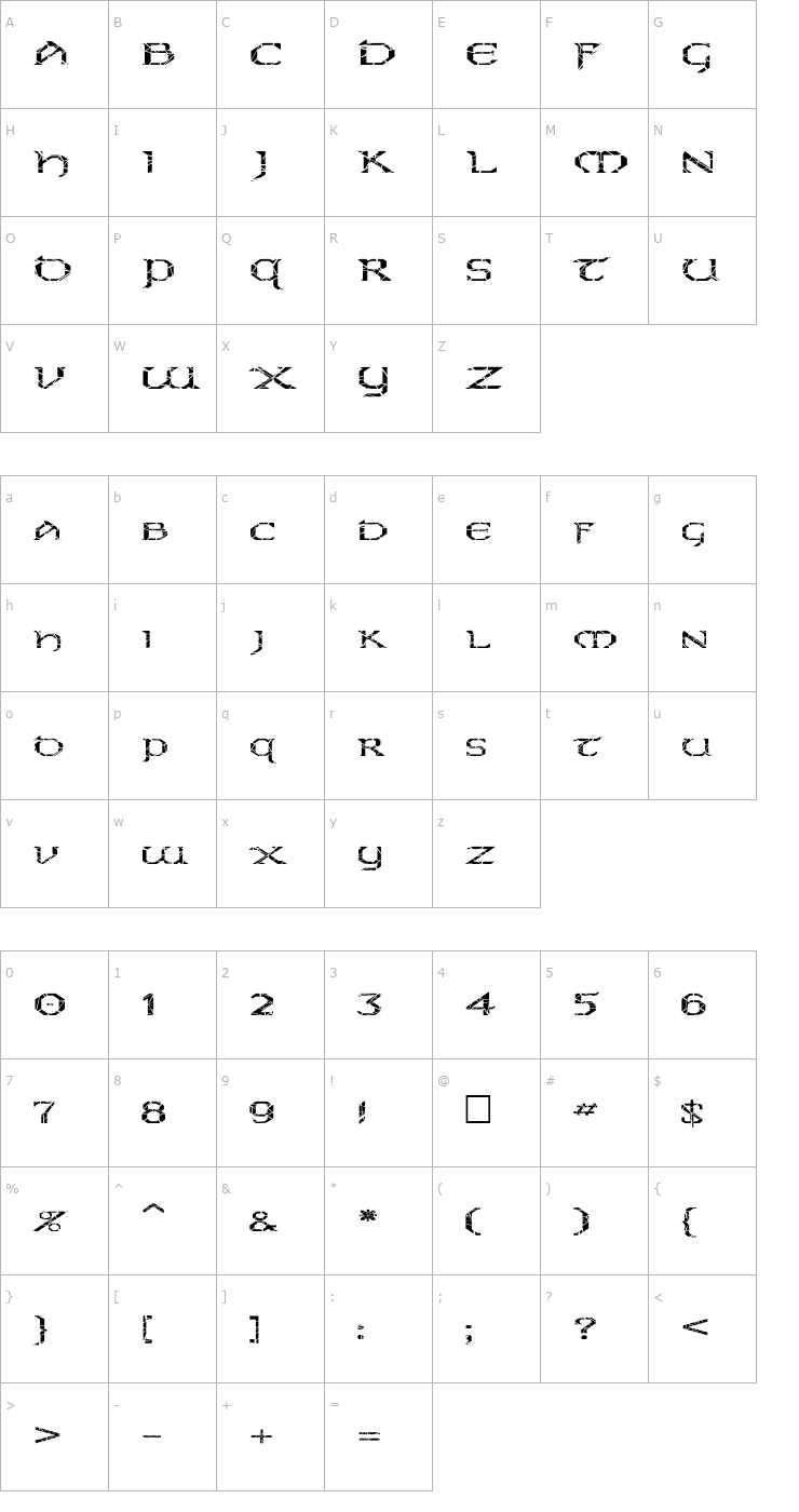 Character Map FZ JAZZY 31 CRACKED EX Font