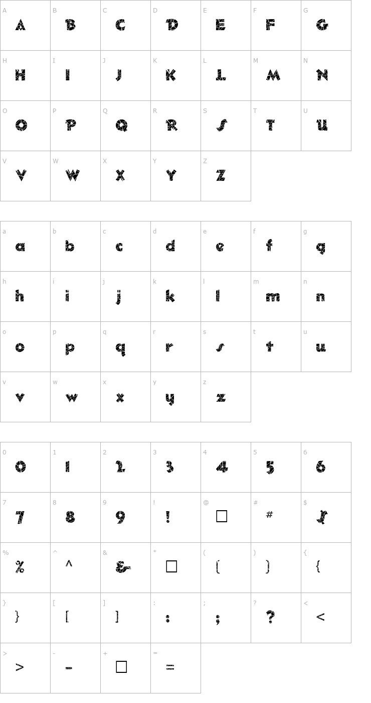 Character Map FZ JAZZY 32 CRACKED Font