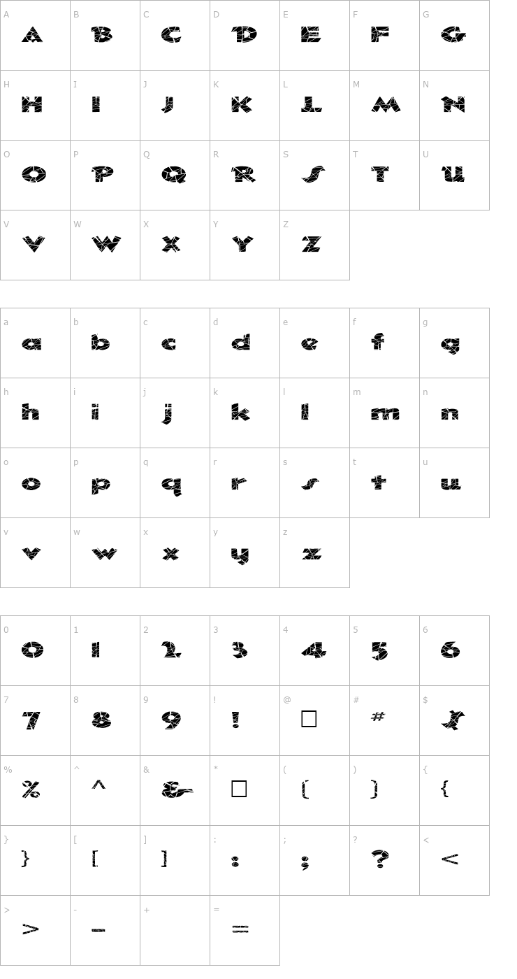 Character Map FZ JAZZY 32 CRACKED EX Font