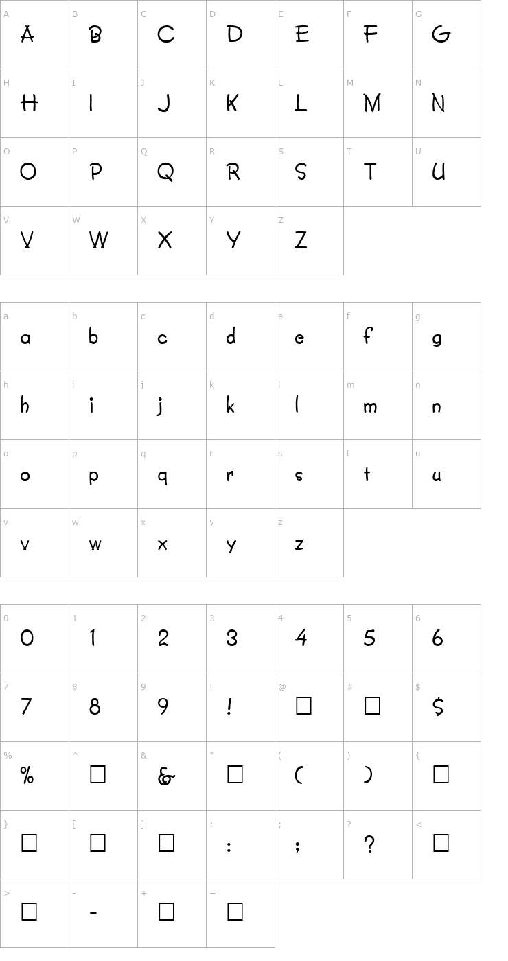 Character Map FZ JAZZY 34 Font