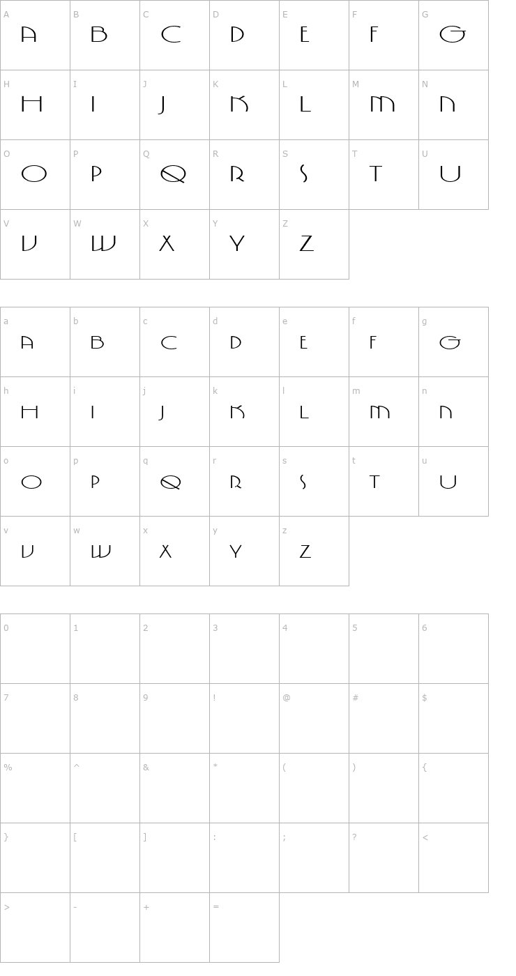 Character Map FZ JAZZY 5 EX Font
