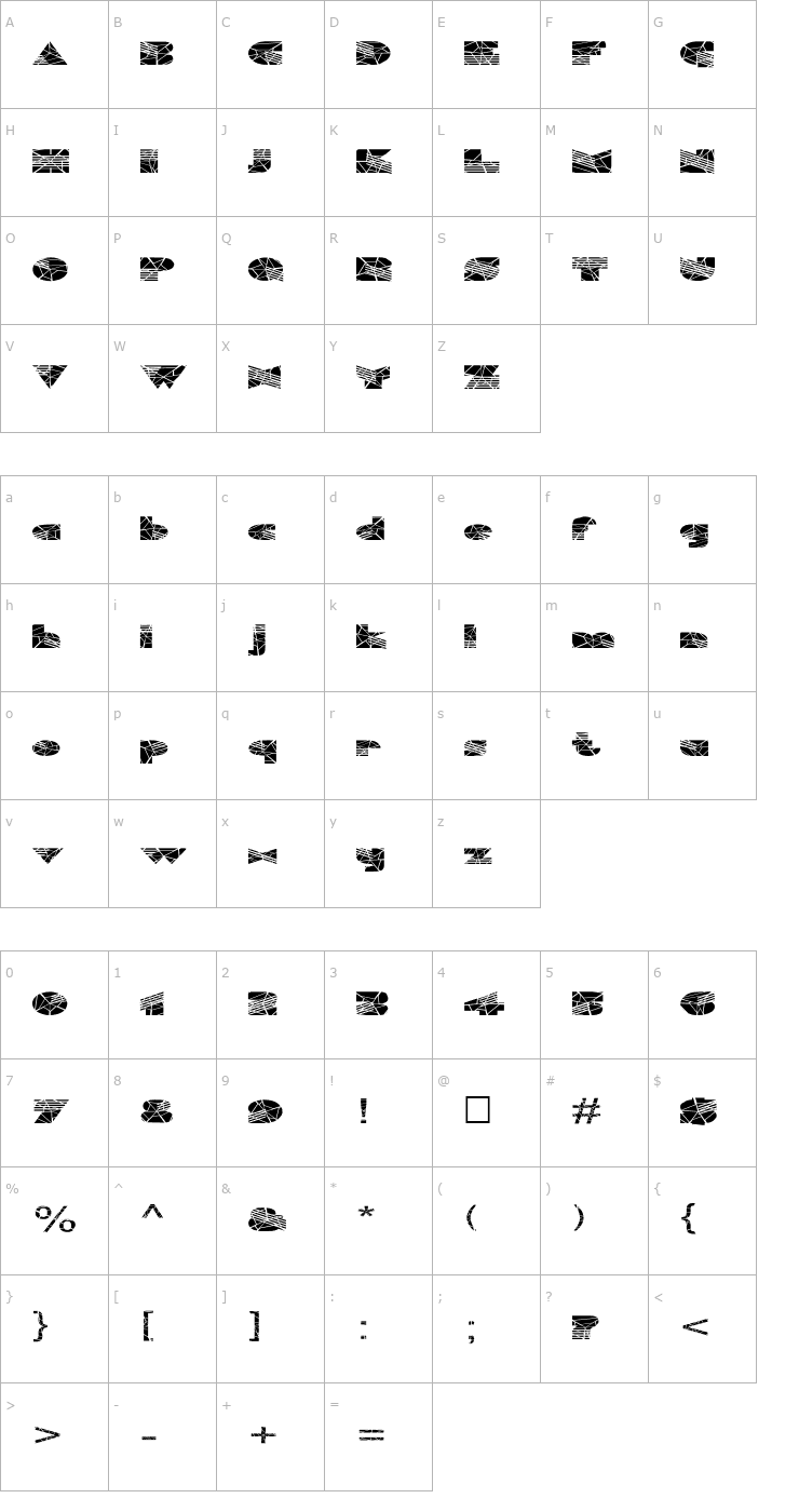 Character Map FZ UNIQUE 11 CRACKED EX Font